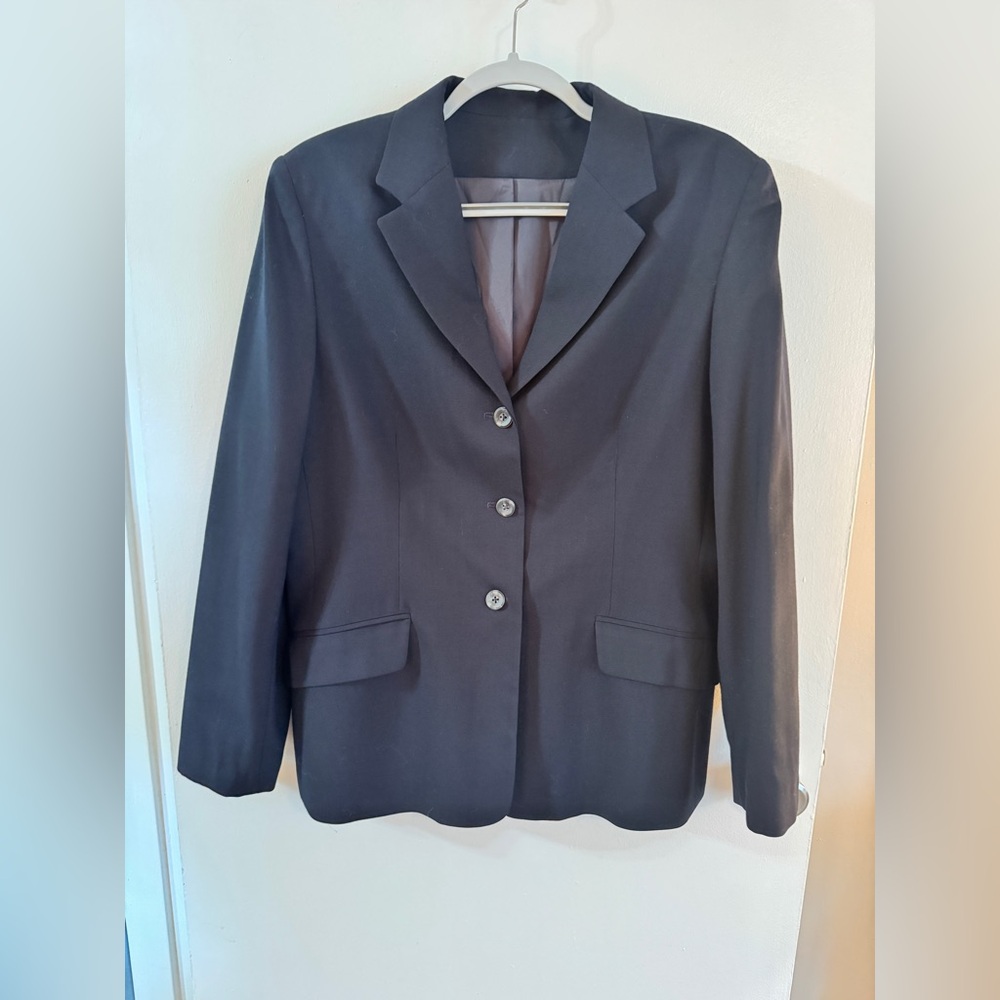 Theory Lynnia 3 Button Good Wool Blazer in Nocturne Blue size 14